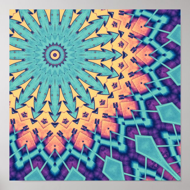 Turquoise Abstract Poster (Front)