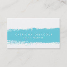 Turquoise Abstract Watercolor Splash Business Card