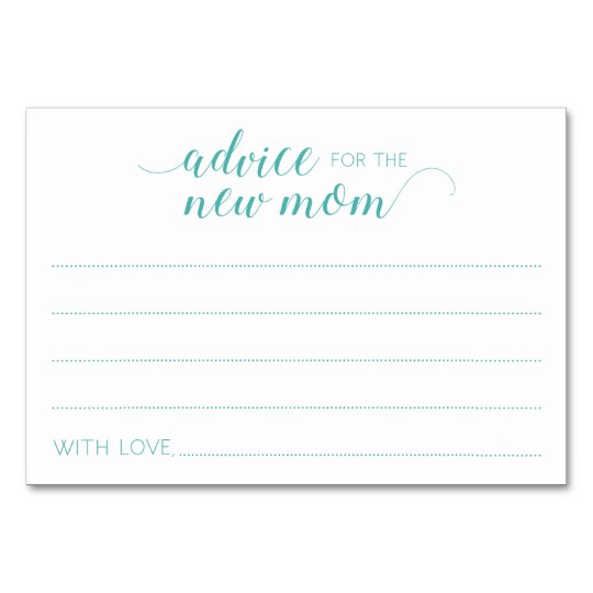 Turquoise Advice Cards New Mom Baby Shower Turquoise Advice Cards New Mom Baby Shower