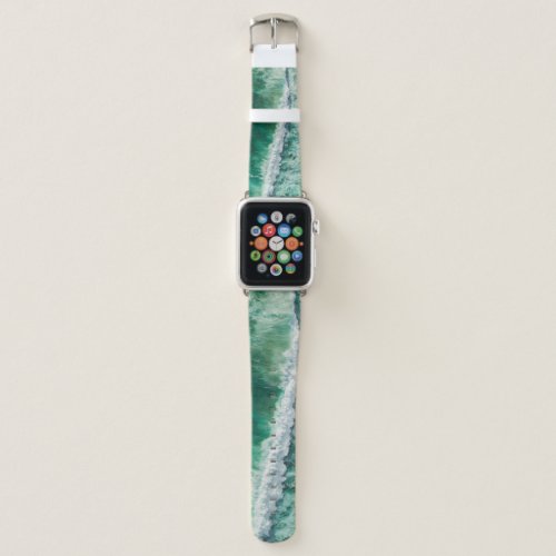 Turquoise Aerial Wave Drone Shot Apple Watch Band