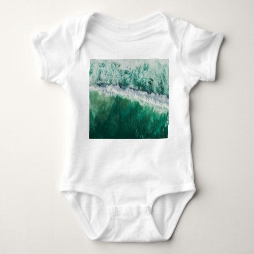 Turquoise Aerial Wave Drone Shot Baby Bodysuit