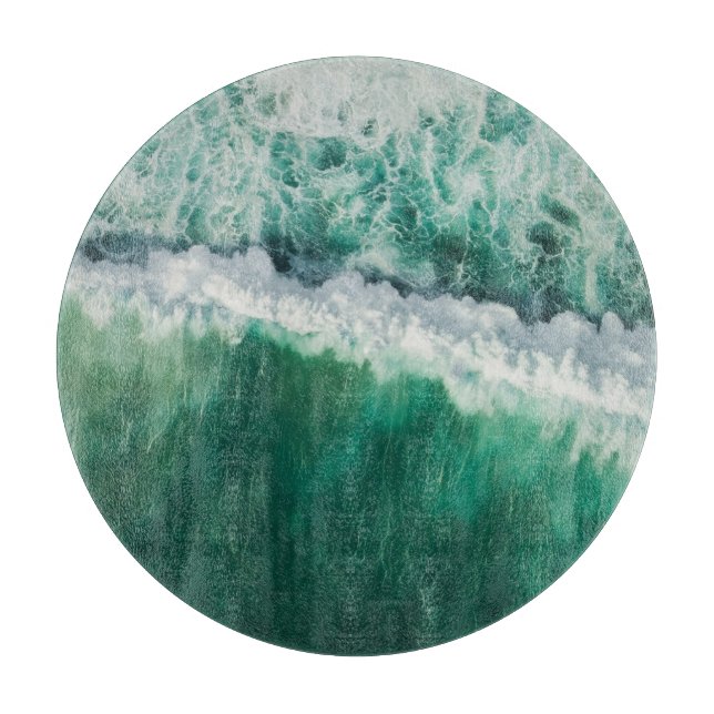 Turquoise Aerial Wave: Drone Shot Cutting Board (Front)