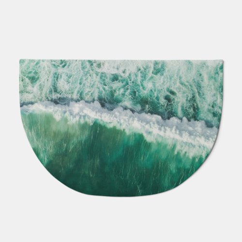 Turquoise Aerial Wave Drone Shot Doormat