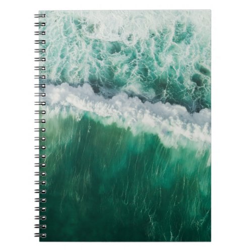 Turquoise Aerial Wave Drone Shot Notebook