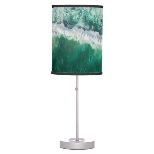 Turquoise Aerial Wave Drone Shot Table Lamp
