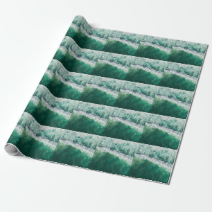 Turquoise Aerial Wave: Drone Shot Wrapping Paper