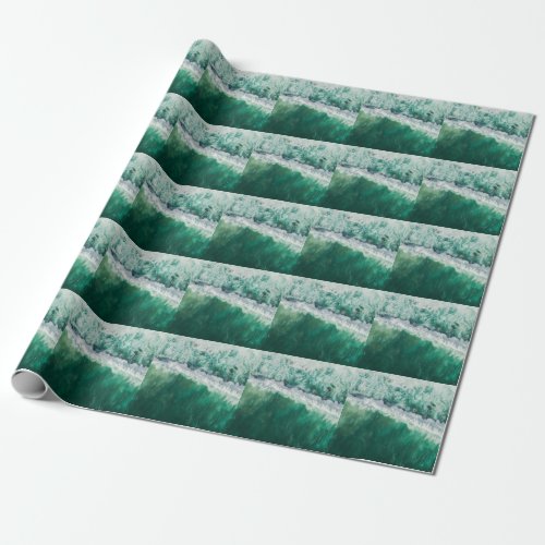 Turquoise Aerial Wave Drone Shot Wrapping Paper