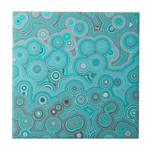 Turquoise Agate Flow – Elegant Abstract Pattern Ceramic Tile