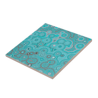 Turquoise Agate Flow – Elegant Abstract Pattern Ceramic Tile