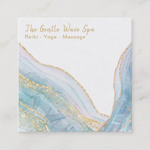  Turquoise AGATE Gold Glitter     Business Card