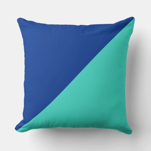 Turquoise  Air Force blue Solid Color Background Throw Pillow