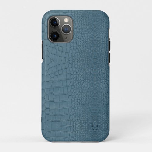 Turquoise Alligator Leather Print iPhone 11 Pro Case