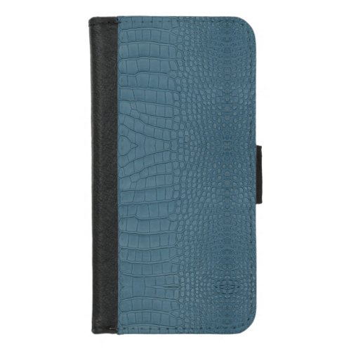 Turquoise Alligator Skin Texture iPhone 87 Wallet Case