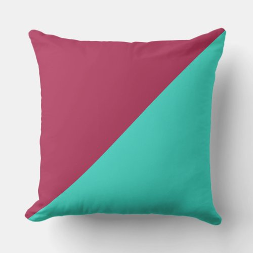 Turquoise  Amaranth deep purple Solid Color Throw Pillow