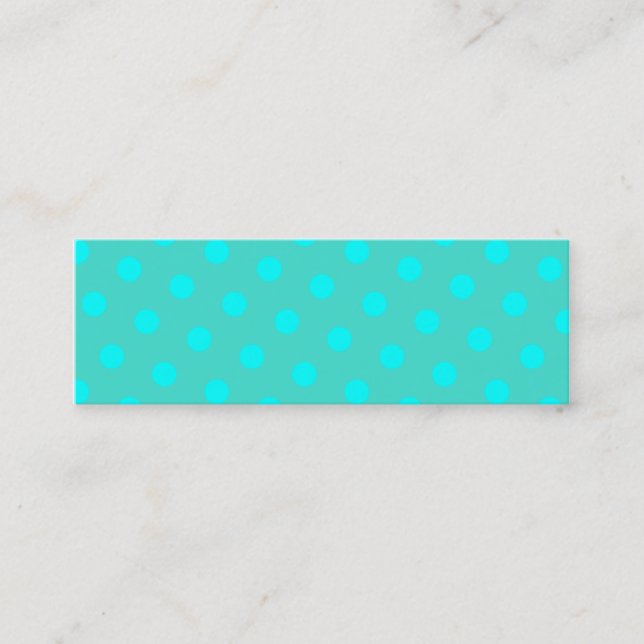 Turquoise and Aqua Polka Dots Mini Business Card (Front)