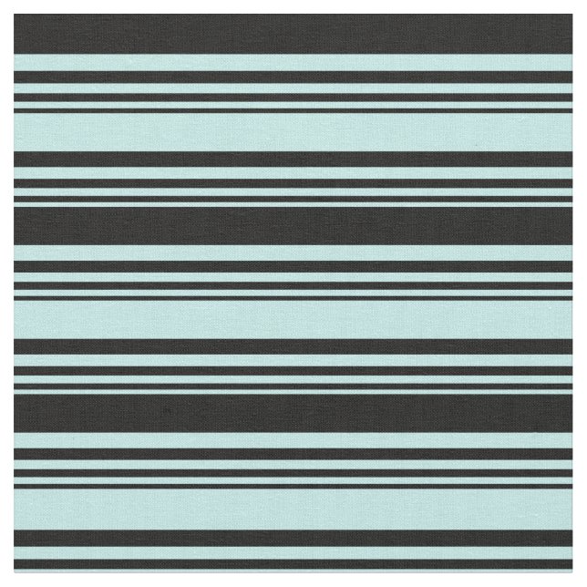 Turquoise and Black Colored Striped Pattern Fabric (Close Up)