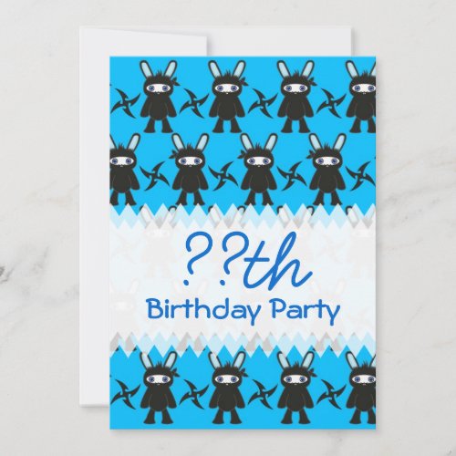 Turquoise and Black Ninja Bunny Pattern Cards