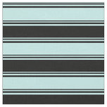 [ Thumbnail: Turquoise and Black Striped/Lined Pattern Fabric ]
