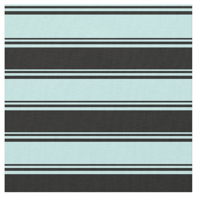 Turquoise and Black Striped/Lined Pattern Fabric (Close Up)