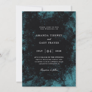 turquoise and black wedding invitations