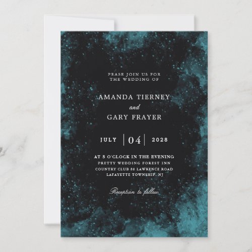 turquoise and black wedding invitations