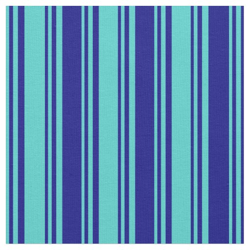 Turquoise and Blue Colored Lined Pattern Fabric