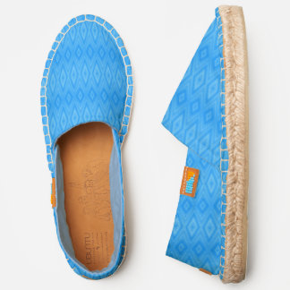 Turquoise and Blue Diamond Pattern Espadrilles