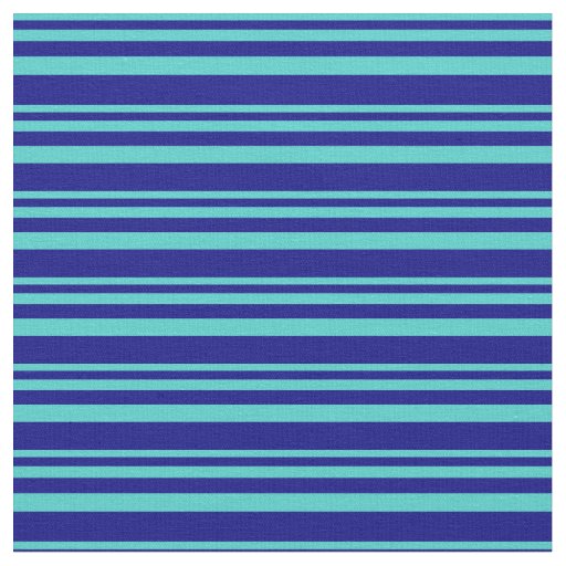 Turquoise and Blue Lines Pattern Fabric
