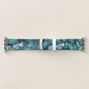 Turquoise and Blue Marble Abstract Apple Watch Band