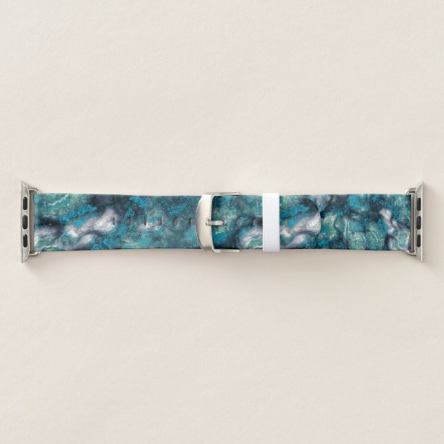 Turquoise and Blue Marble Abstract Apple Watch Band (Band)