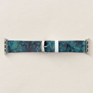Turquoise and Blue Marble Abstract Apple Watch Band