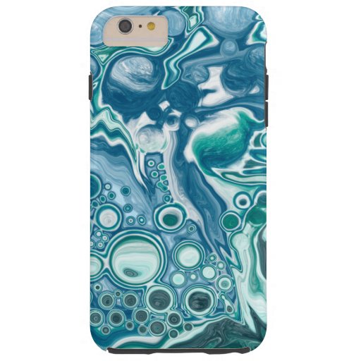 Turquoise and Blue Ocean Waves and Bubbles  Tough iPhone 6 Plus Case