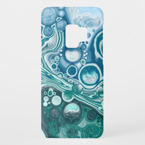 Turquoise and Blue Ocean Waves and Bubbles  Case_Mate Samsung Galaxy S9 Case