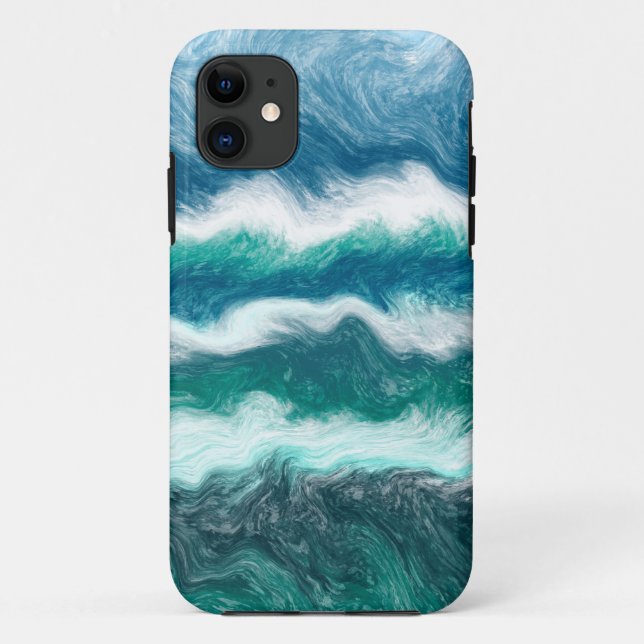 Turquoise and Blue Ocean Waves   Case-Mate iPhone Case (Back)