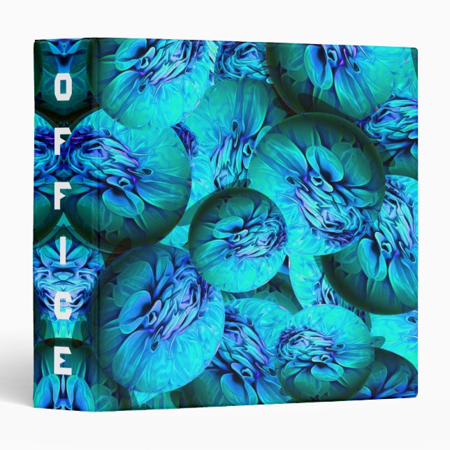 Turquoise and blue spheres in 3D optics  3 Ring Binder (Front/Spine)