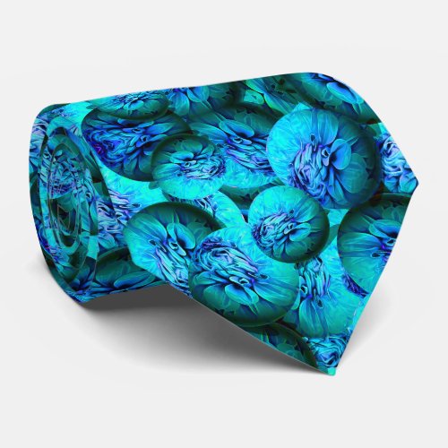 Turquoise and blue spheres in 3D optics  Neck Tie