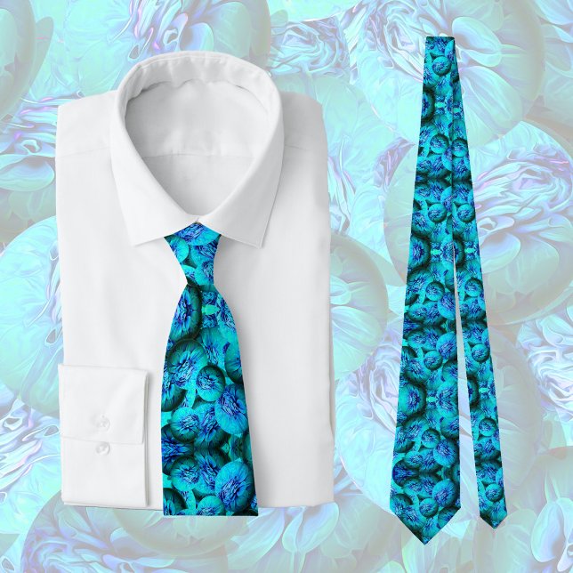 Turquoise and blue spheres in 3D optics  Neck Tie (Creator Uploaded)