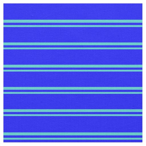 Turquoise and Blue Stripes/Lines Pattern Fabric