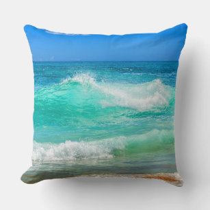 Turquoise and Blue Throw Pillow