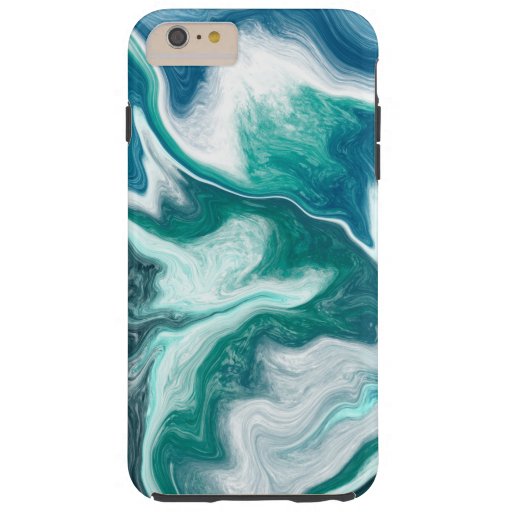 Turquoise and Blue Water Swirls and Waves  Tough iPhone 6 Plus Case