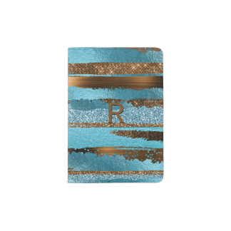 Turquoise and Bronze Look Passport Holder