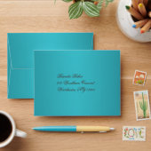 Turquoise and Brown A2 Envelope for Reply Card (Desk)