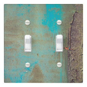 Turquoise and brown abstract light switch cover