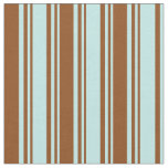 [ Thumbnail: Turquoise and Brown Colored Striped Pattern Fabric ]