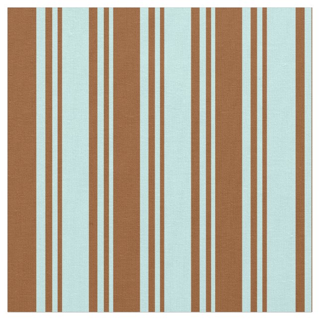 Turquoise and Brown Colored Striped Pattern Fabric (Close Up)
