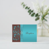 Turquoise and Brown Floral Enclosure Card (Standing Front)