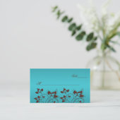 Turquoise and Brown Floral Placecards (Standing Front)