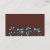 Turquoise and Brown Floral Placecards (Back)
