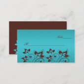 Turquoise and Brown Floral Placecards (Front/Back)
