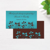 Turquoise and Brown Floral Wedding Favor Tag (Desk)